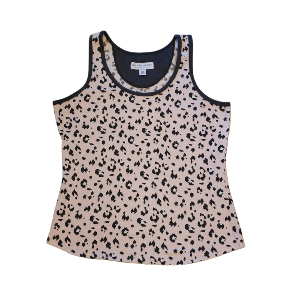 Karen Neuburger Black Pink Animal Print Tank Top Small